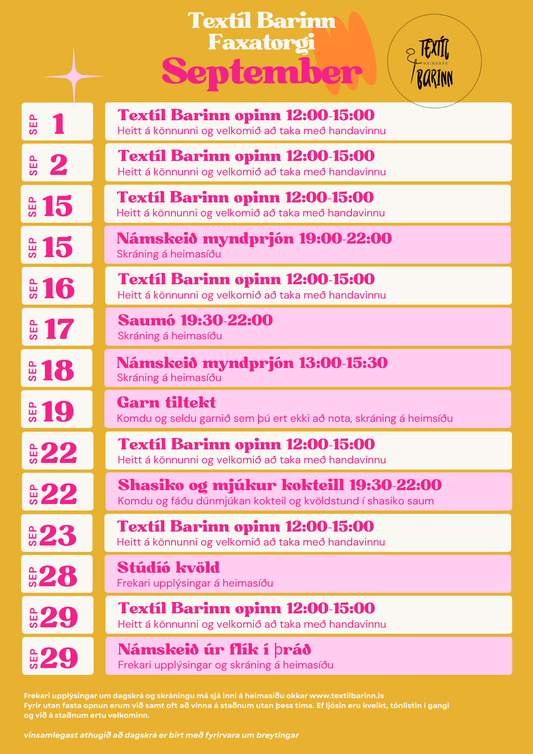 Dagskrá september