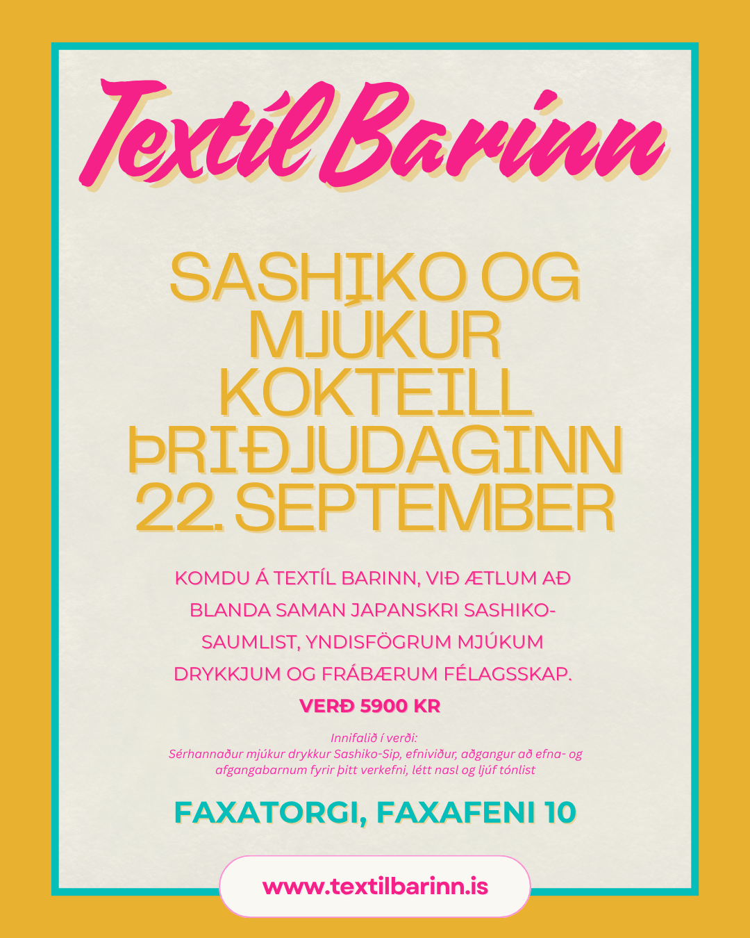 Sashiko og mjúkur kokteill